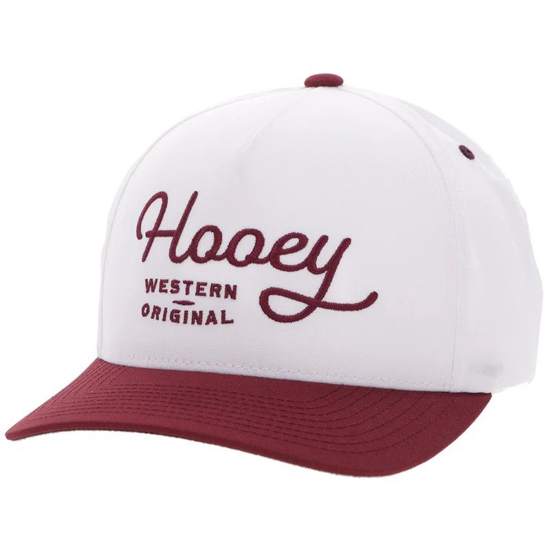 HOOEY OG TRUCKER SNAPBACK CAP - WHITE MAROON