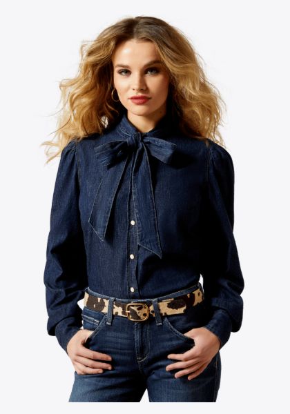 ARIAT WOMEN'S PUFF SLEEVE DENIM SNAP SHIRT