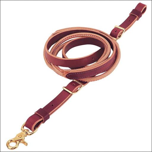 WEAVER HARNESS 3/4 X 8 LATIGO LEATHER HORSE ROUND ROPER REINS W/ SNAP - BURGUNDY