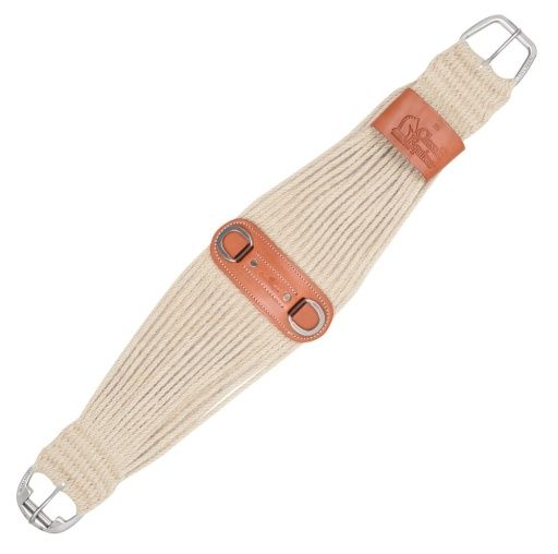 CLASSIC EQUINE MOHAIR 27 STRAND ROPER CINCH W/ LEATHER CENTER, SIZE: 32-inch