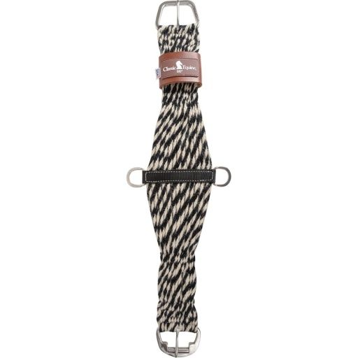 MOHAIR CINCH, 27-STRAND ROPER, COLOR: BLACK-NATURAL, SIZE: 34-inch