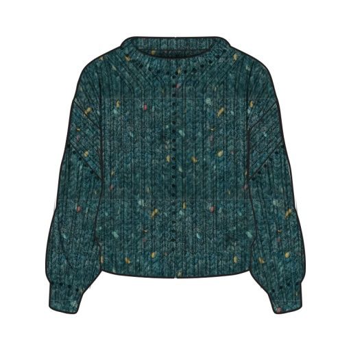 PENDLETON WOMEN'S DONEGAL EYELET SWEATER, COLOR: TEAL, SIZE: SM