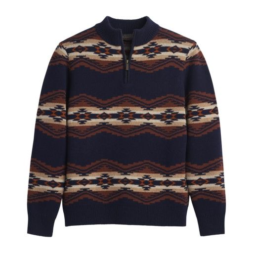 PENDLETON MEN'S TUMALO RIDGE 1/4 ZIP LAMBSWOOL SWEATER, SIZE: X-LARGE