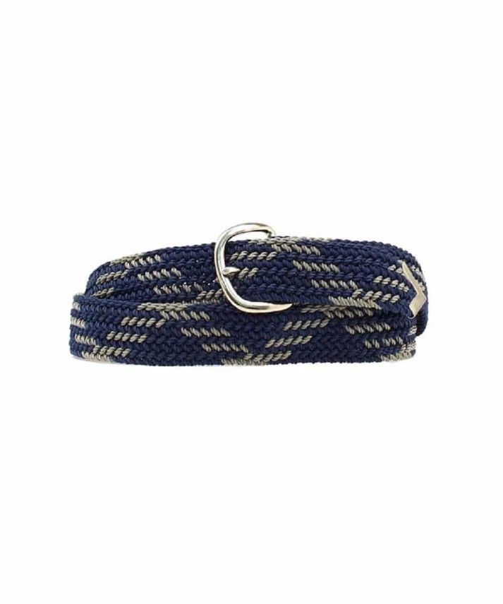 M &amp; F WESTERN MEN'S BRAIDED BELT, COLOR: NAVY/GREY