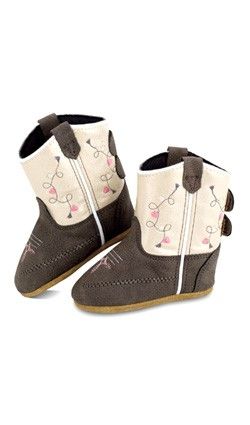 OLD WEST INFANT GIRL'S SOFT VELCRO CLOSE BOOTIES - BROWN