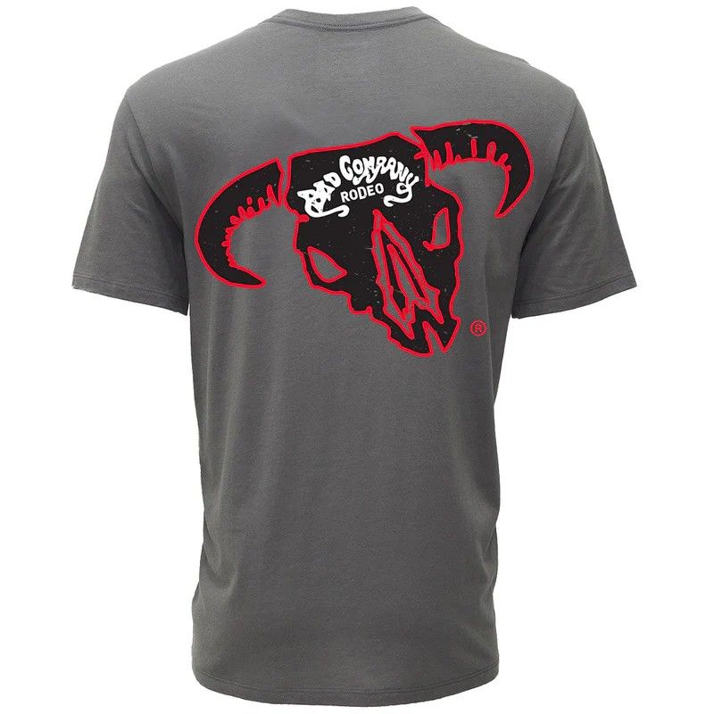 HOOEY BOYS' BAD COMPANY RODEO CREW NECK SHORT SLEEVE TEE - GREY