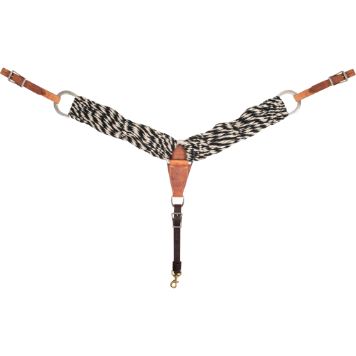 MARTIN SADDLERY MOHAIR BREAST COLLAR, 3-INCH, COLOR: BLACK/NATURAL