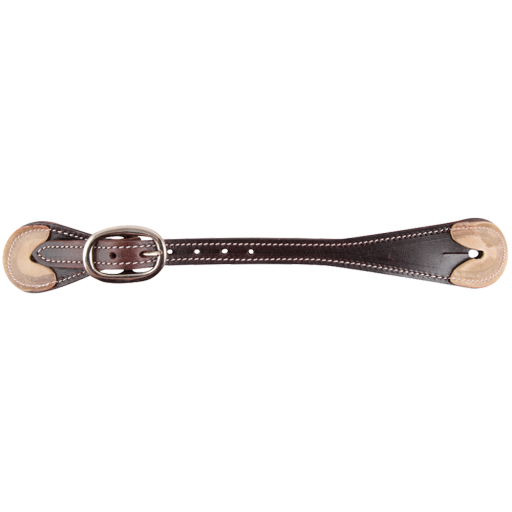 STRAIGHT LATIGO SPUR STRAPS WITH RAWHIDE ENDS
