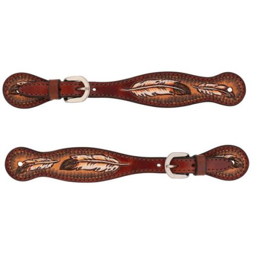 WEAVER LEATHER TURQUOISE CROSS COCO FEATHER LADIES' SPUR STRAPS