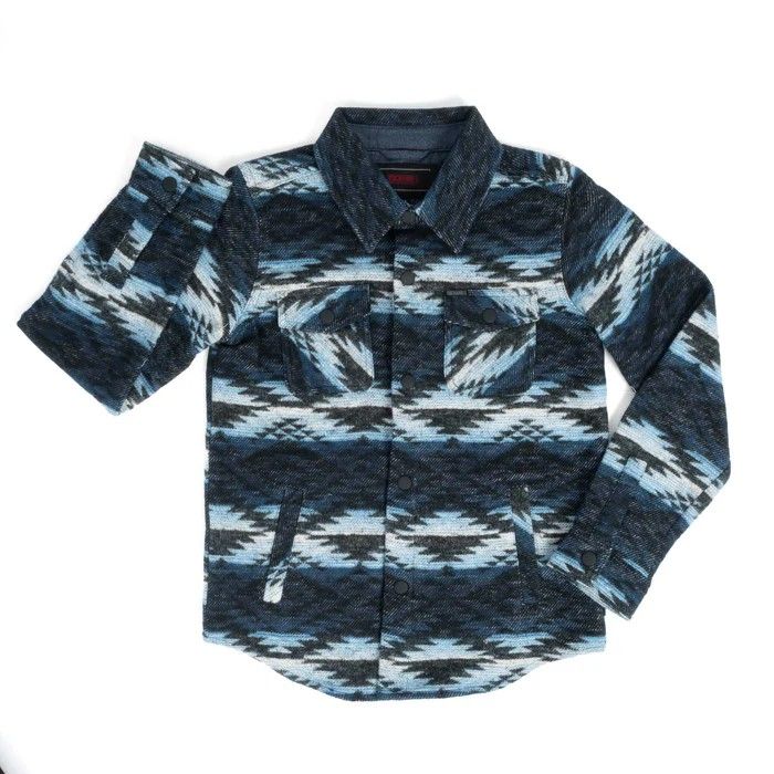 ROCK &amp; ROLL DENIM BOYS' AZTEC SHACKET - BLUE