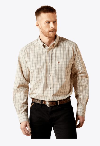 ARIAT MEN'S WRINKLE FREE ALAM CLASSIC FIT SHIRT - CREAM