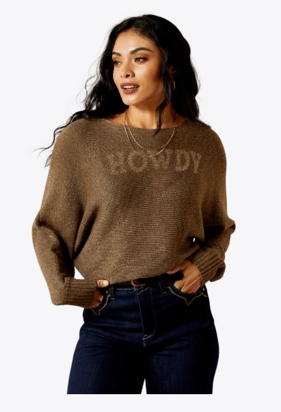 ARIAT WOMEN'S GOLDIE SWEATER - CHOCOLATE CHIP