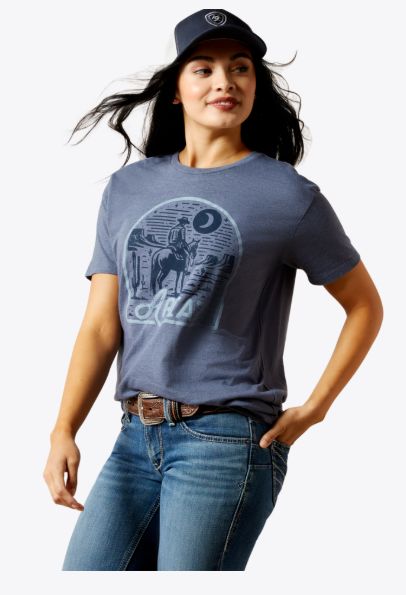 ARIAT WOMEN'S DESERT NIGHT TEE - CHAMBRAY