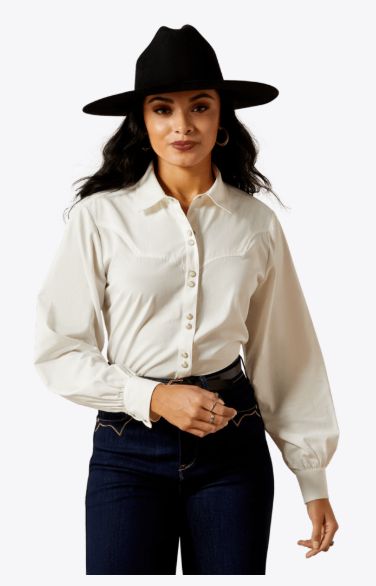 ARIAT WOMEN'S JOLIE SHIRT - WHITE ALYSSUM