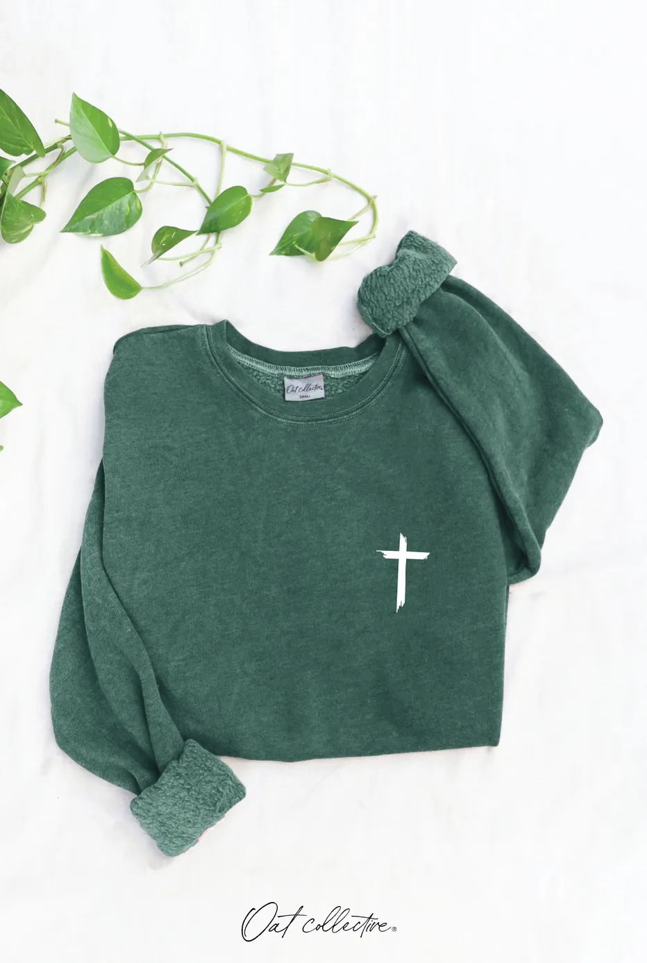 OAT COLLECTIVE WOMEN'S JESUS HAS MY BACK MINERAL CREW SWEATSHIRT