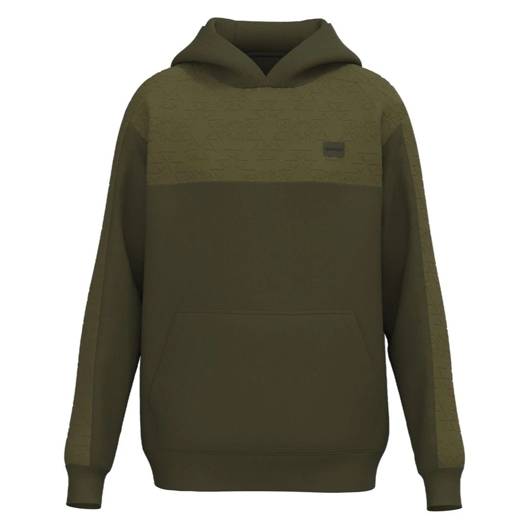 HOOEY MEN'S DRAGGER HOODIE WITH YOKE AND TAPPING - OLIVE