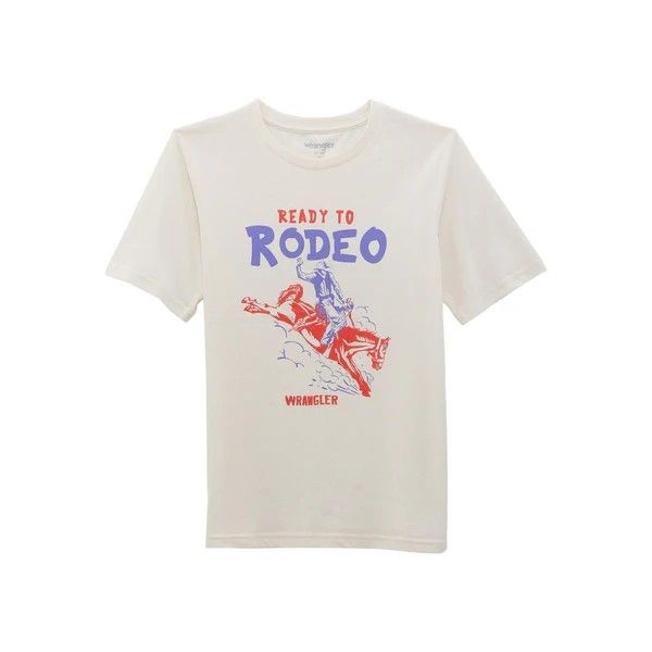 WRANGLER BOYS' SHORT SLEEVE TEE - MARSHMALLOW