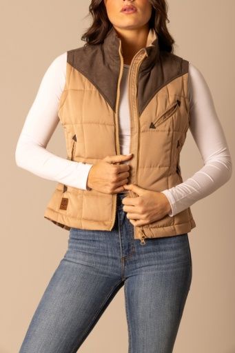 KIMES RANCH WOMEN'S LENORA TWO TONED WESTERN VEST - COFFEE, COLOR: COFFEE, SIZE: XX-LARGE