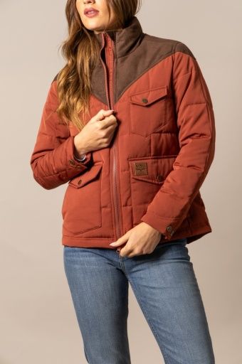 KIMES RANCH WOMEN'S LENORA WESTERN YOKE COAT - BURNT RED, COLOR: BURNT RED, SIZE: XX-LARGE