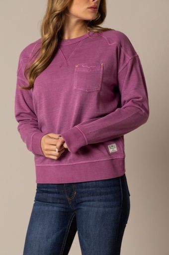 KIMES RANCH WOMEN'S GINA LONG SLEEVE ONE-POCKET SHIRT - MAGENTA, COLOR: MAGENTA, SIZE: XX-LARGE