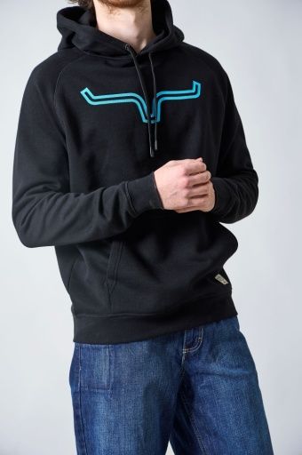 KIMES RANCH MEN'S OUTLIER LOGO HOODIE SWEATSHIRT - BLACK, COLOR: BLACK, SIZE: SMALL