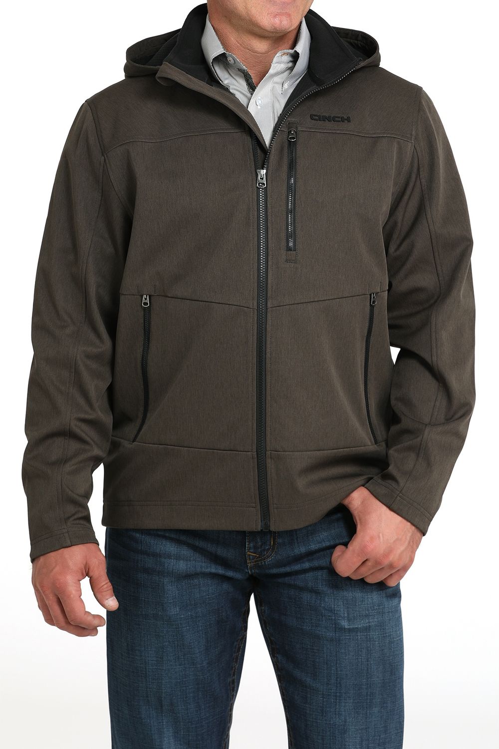 CINCH MEN'S BONDED HOODED JACKET - OLIVE
