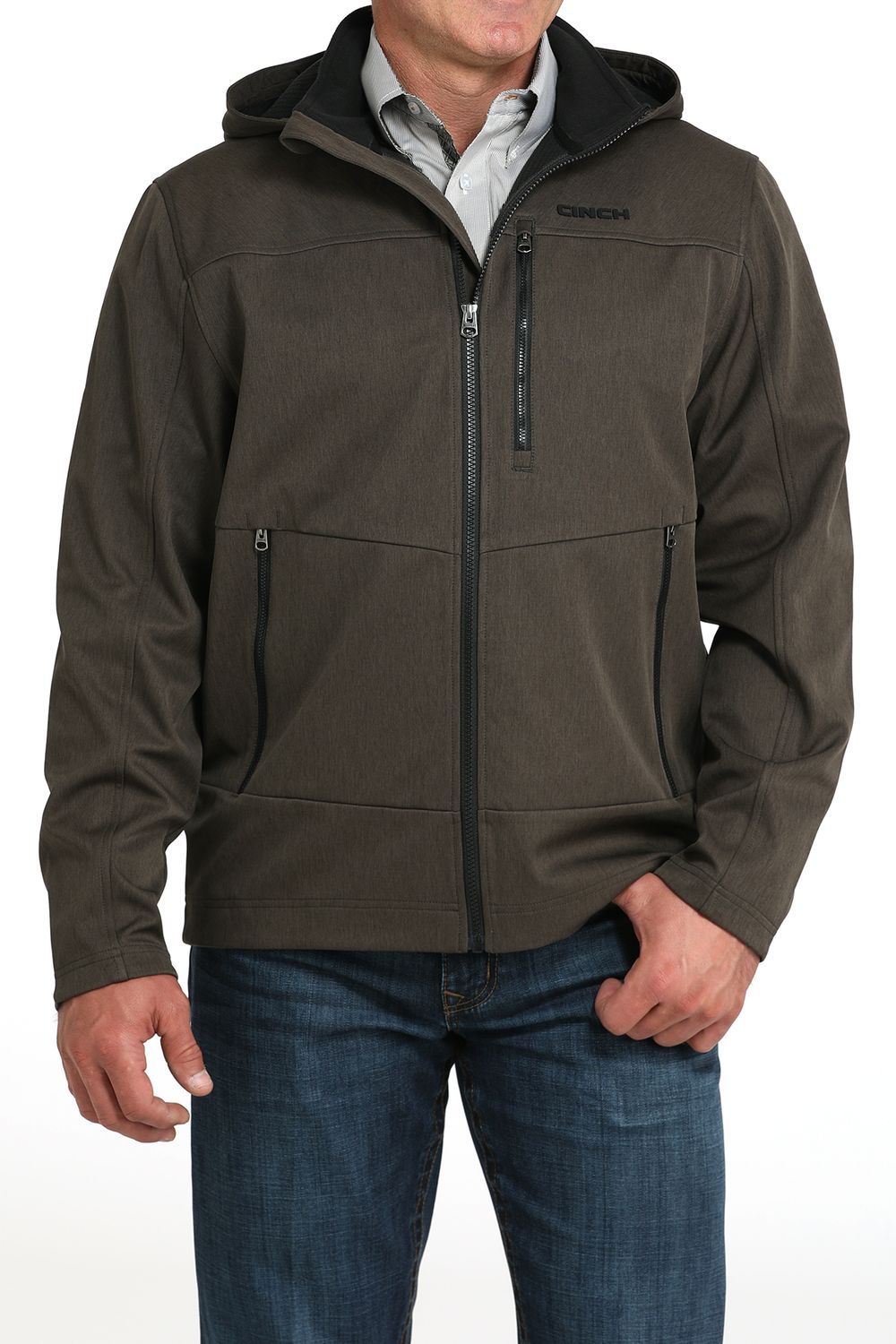 CINCH MEN'S BONDED HOODED JACKET - OLIVE