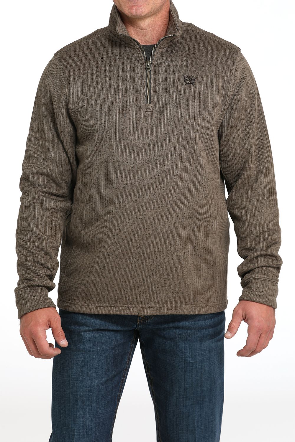 CINCH MEN'S 1/4 ZIP SWEATSHIRT - BROWN