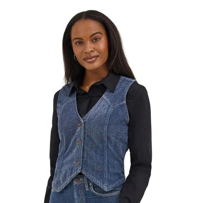 WRANGLER WOMEN'S RETRO PARTY WESTERN VEST - DENIM