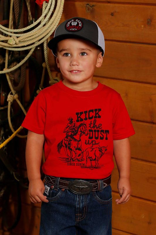 CINCH BOYS' SHORT SLEEVE TEE - RED