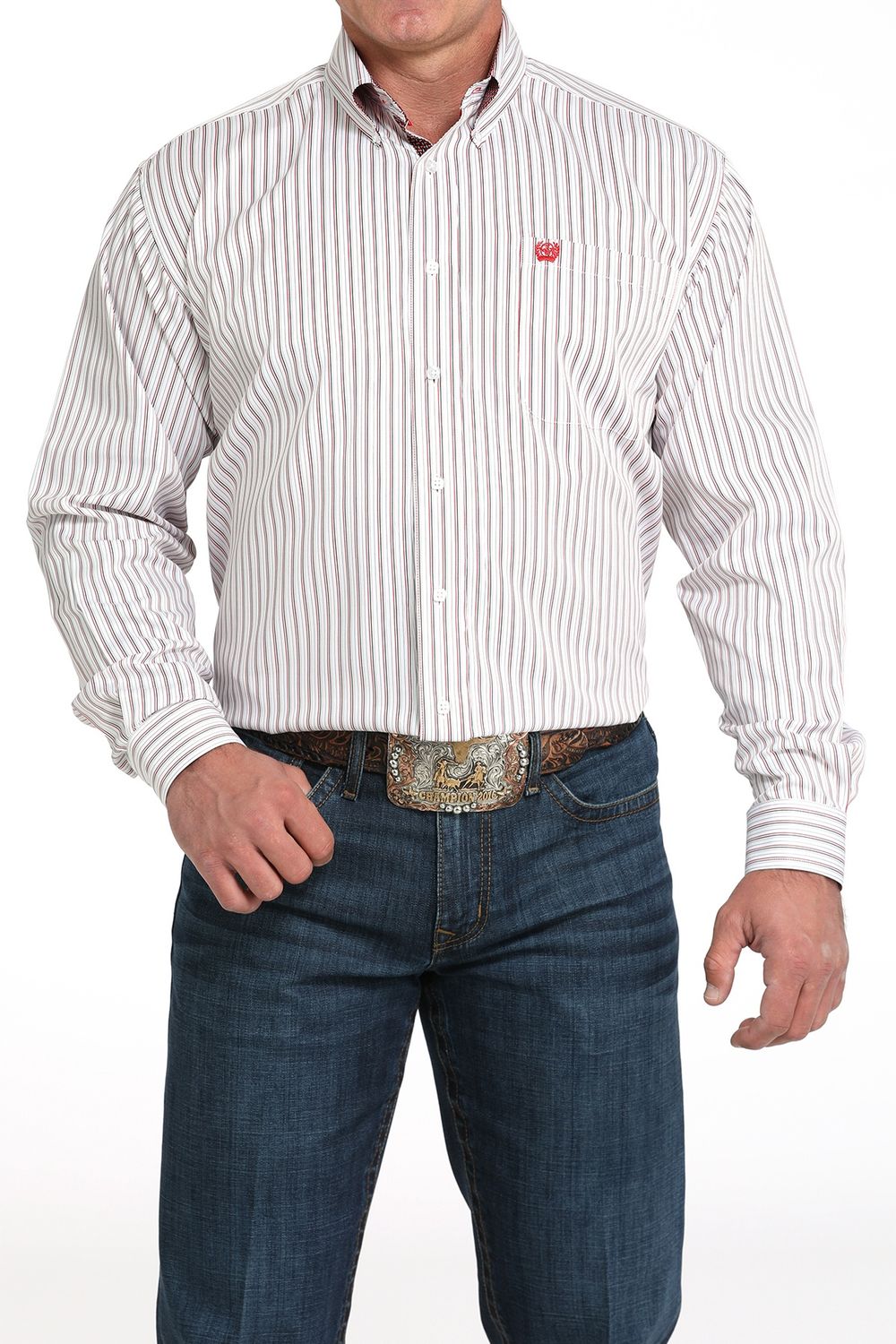 CINCH MEN'S LONG SLEEVE TENCEL BUTTON SHIRT - WHITE