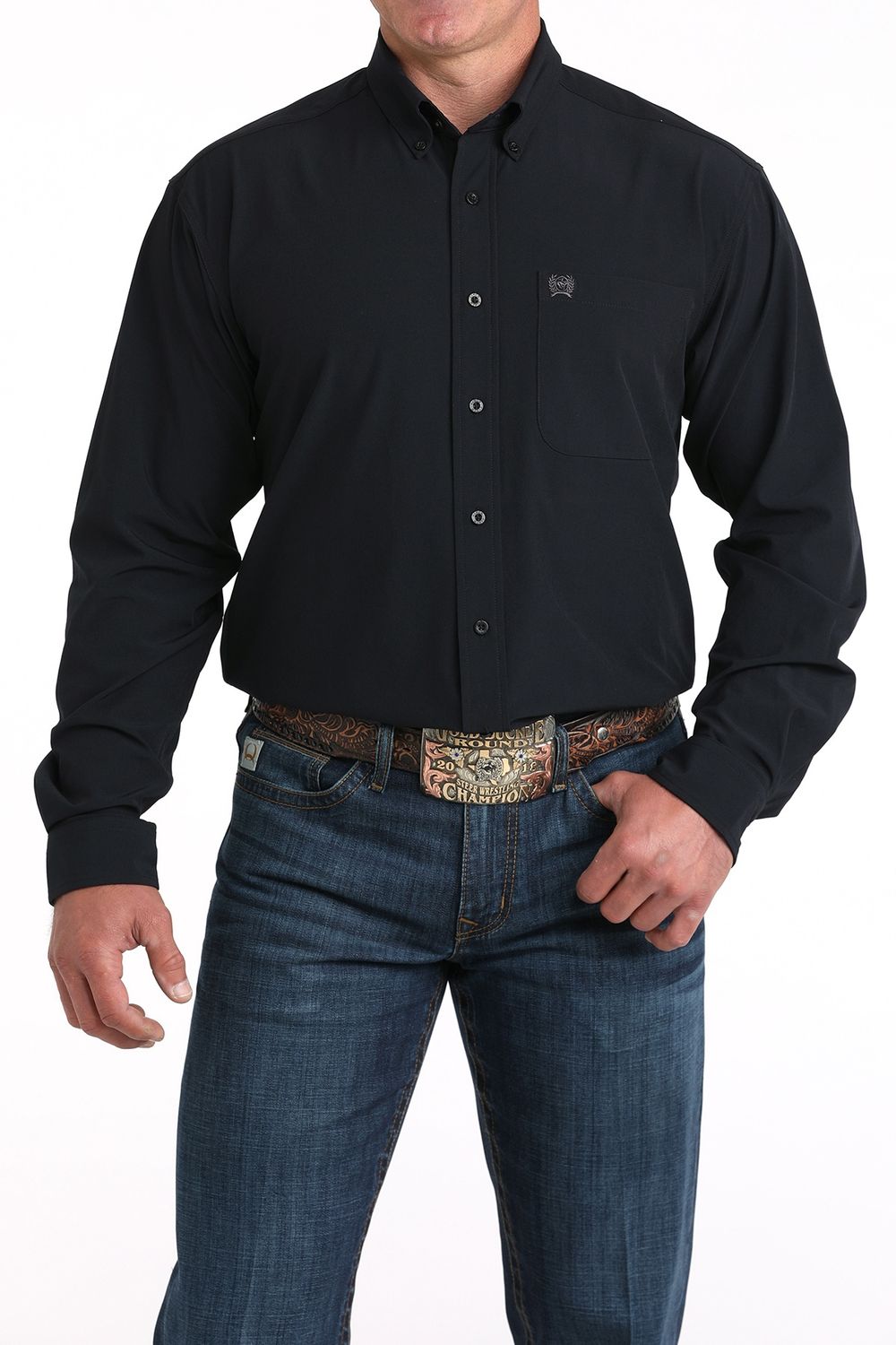 CINCH MEN'S LONG SLEEVE ARENAFLEX BUTTON SHIRT - BLACK