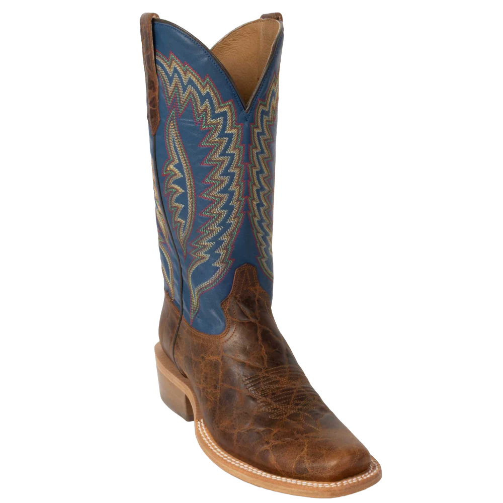 R. WATSON MEN'S NARROW SQUARE TOE COWBOY HEEL BOOT - TAN