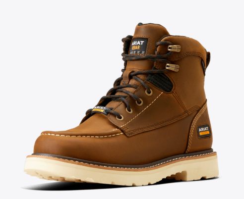 ARIAT MEN'S REBAR LIFT WATERPROOF WORK BOOT - DISTRESSED BROWN