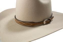 3D ROUGHOUT BOOT STITCH HATBAND - BROWN
