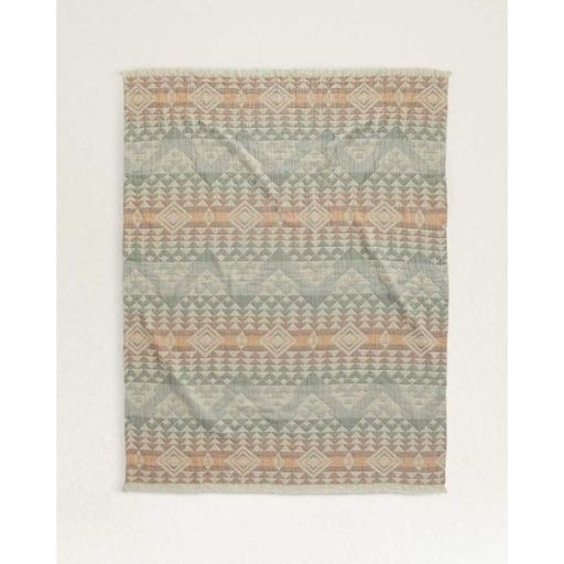 PENDLETON ORGANIC COTTON THROW BLANKET - HIGHLAND PEAK AQUA