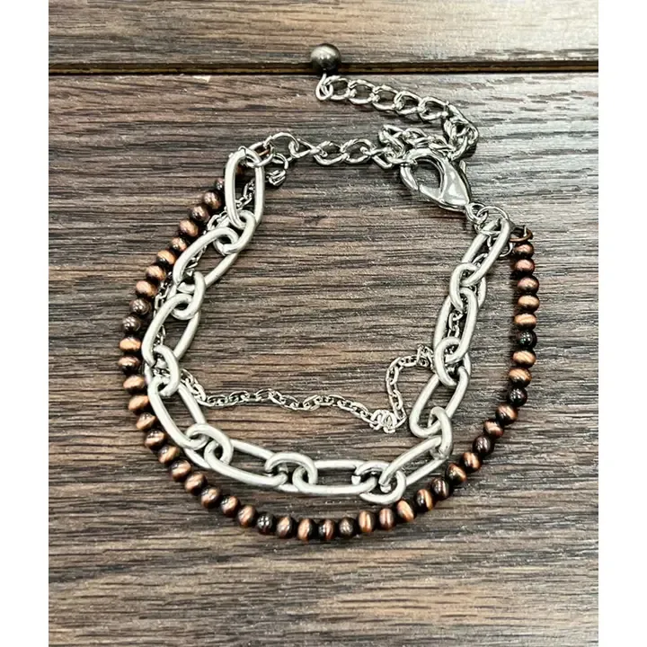 ISAC TRADING INC. COPPER NAVAJO ADJUSTABLE BRACELET