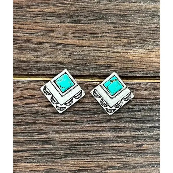 ISAC TRADING INC. TURQUOISE STUD EARRINGS