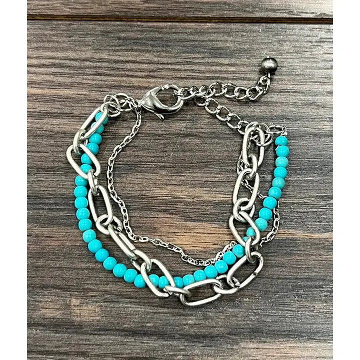 ISAC TRADING INC. TURQUOISE ADJUSTABLE BRACELET