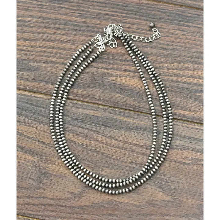 ISAC TRADING INC. 17" 4MM NAVAJO BEAD NECKLACE