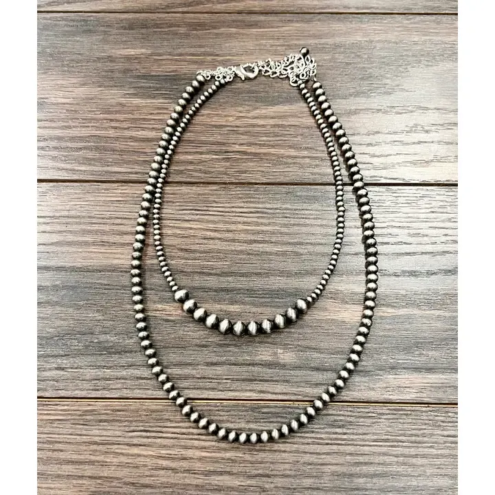 ISAC TRADING INC. 20" TWO STRAND NAVAJO BEAD NECKLACE