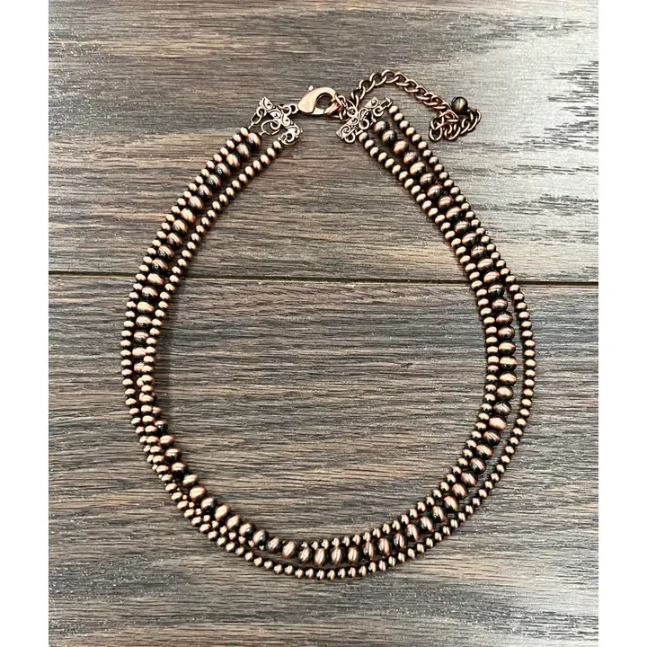 ISAC TRADING INC. 18" COPPER NAVAJO BEAD NECKLACE