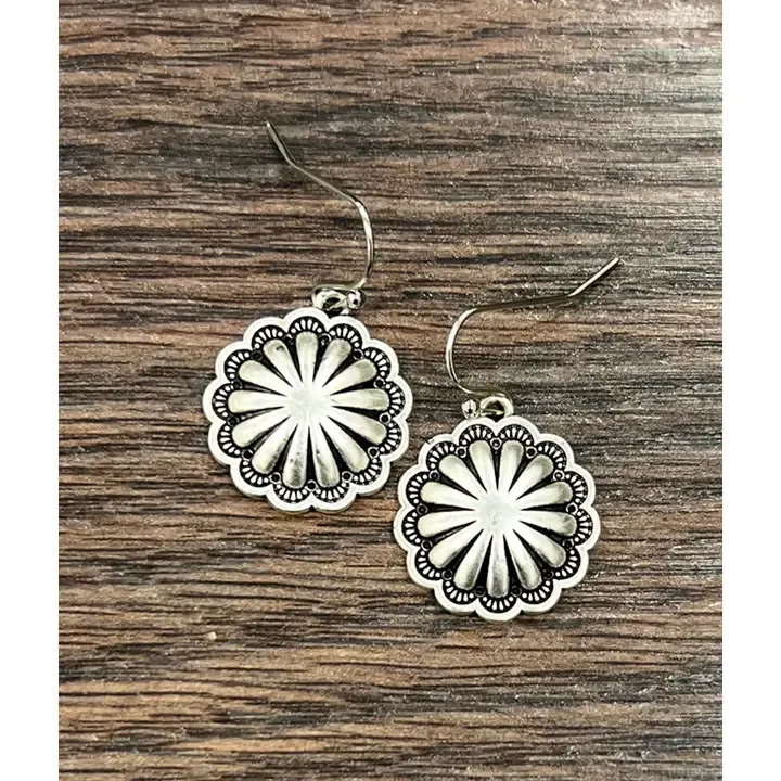 ISAC TRADING INC. BRASS CONCHO EARRINGS
