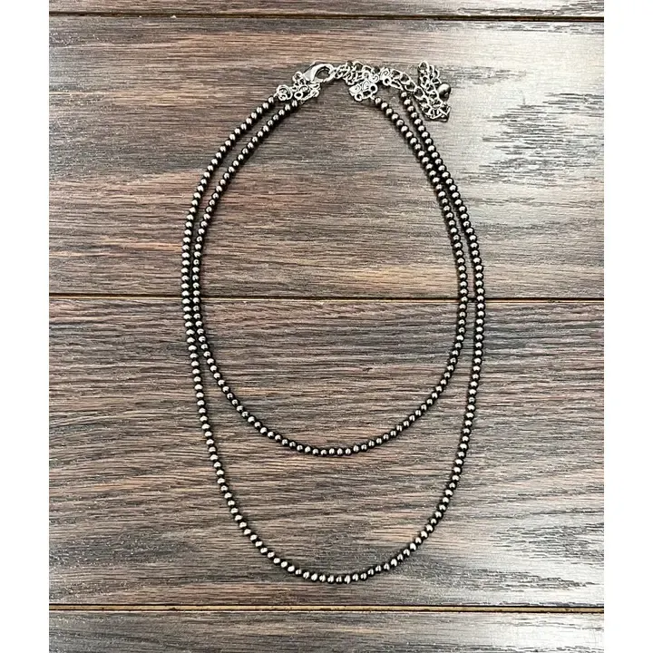 ISAC TRADING INC. 20" 4MM POLISH NAVAJO BEAD NECKLACE