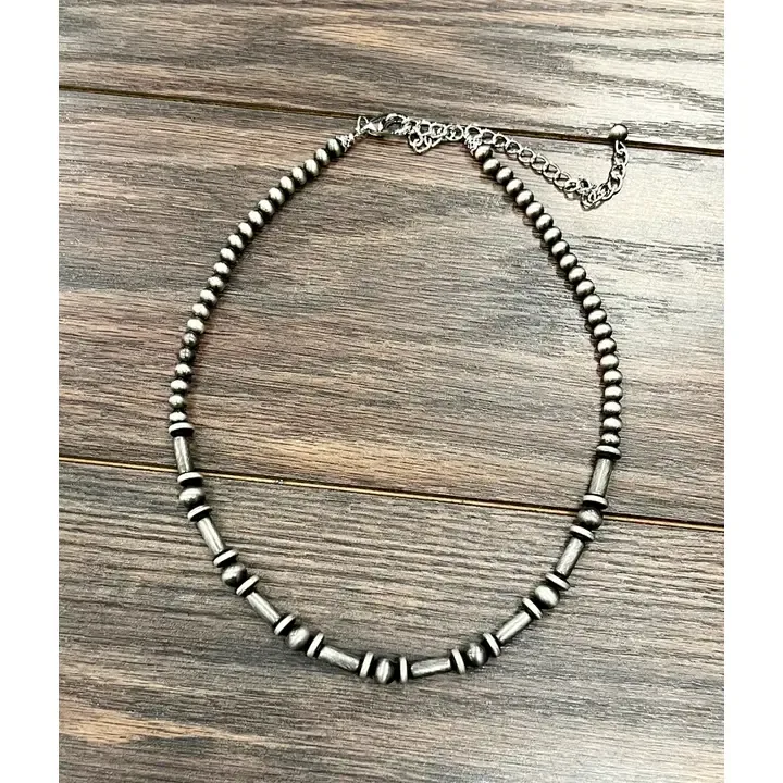 ISAC TRADING INC. 18" CYLINDRICAL NAVAJO BEAD NECKLACE