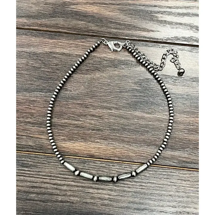 ISAC TRADING INC. 15" CYLINDRICAL NAVAJO BEAD NECKLACE