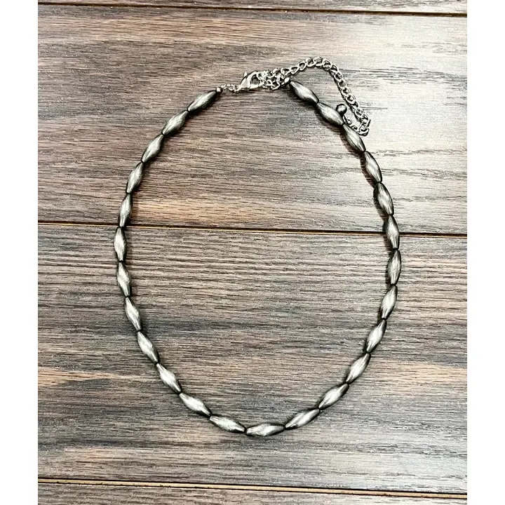 ISAC TRADING INC. 18" ELONGATED NAVAJO BEAD NECKLACE