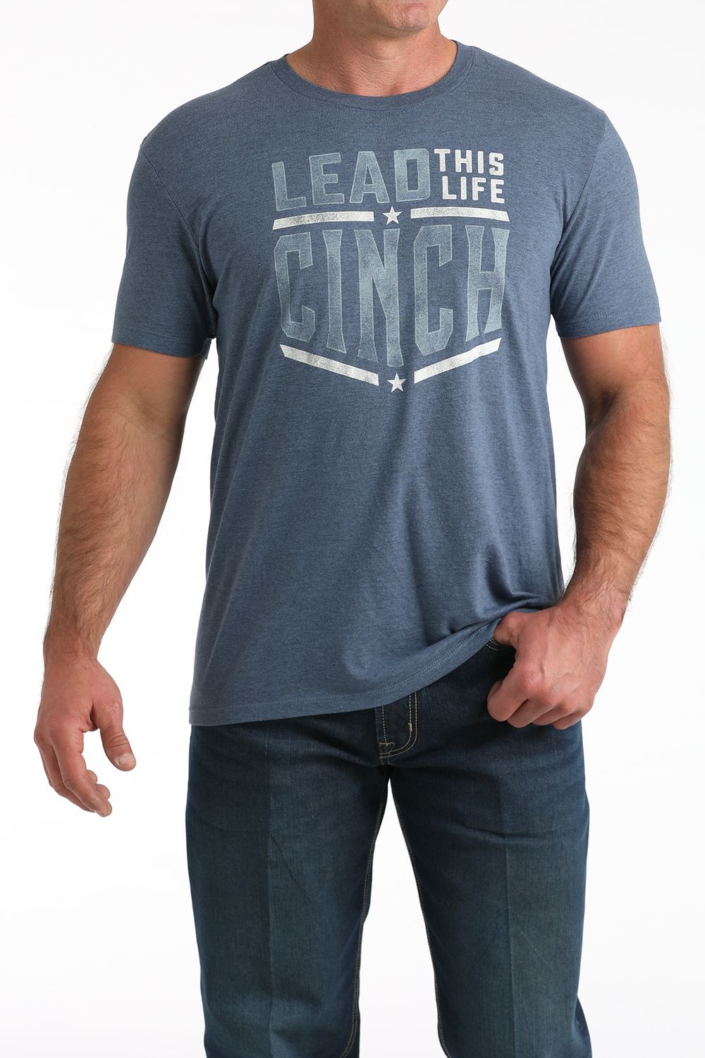 CINCH MEN'S SHORT SLEEVE LEAD THIS LIFE TEE - BLUE