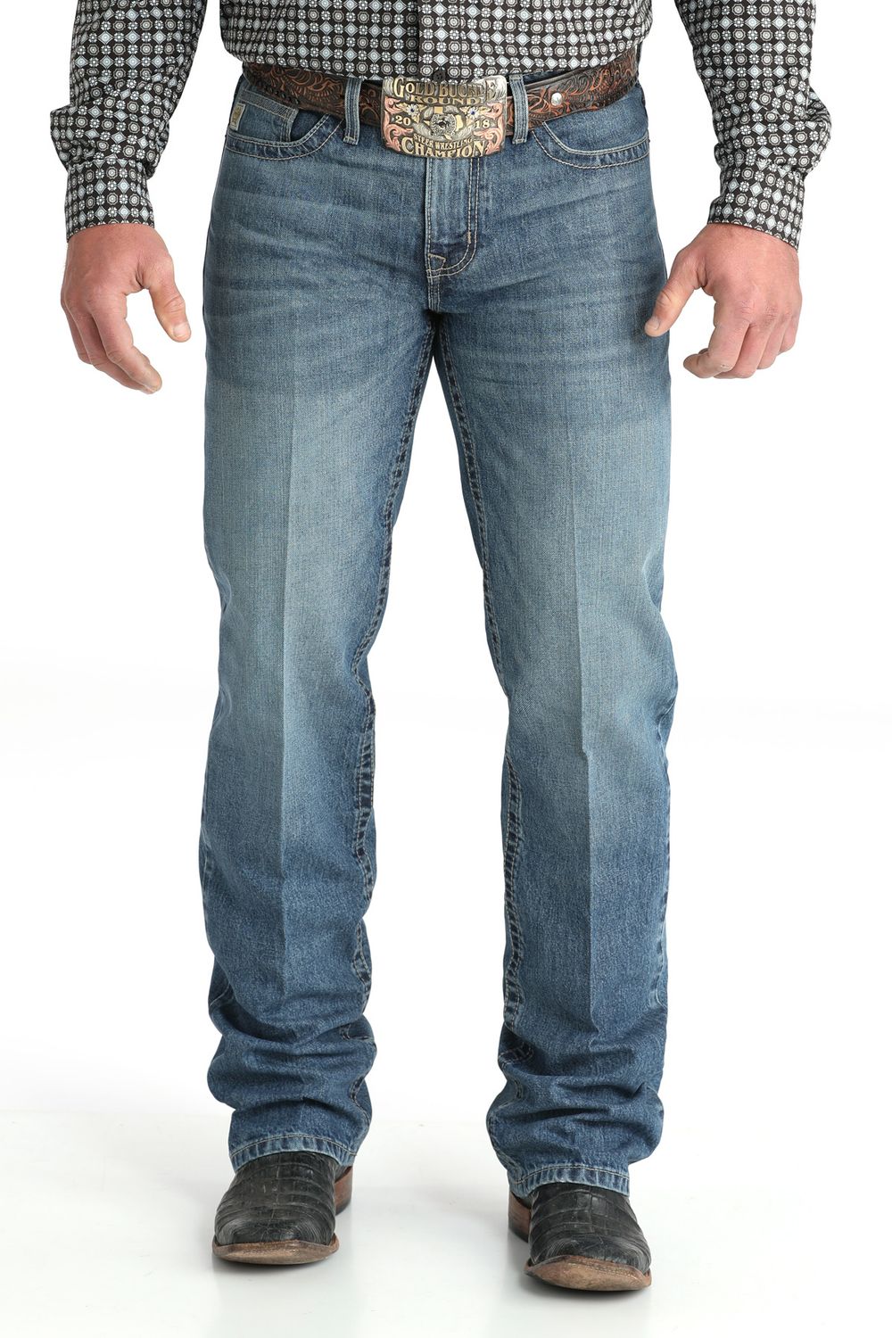 CINCH MEN'S GRANT RELAXED FIT MID RISE BOOTCUT JEAN - MEDIUM STONE