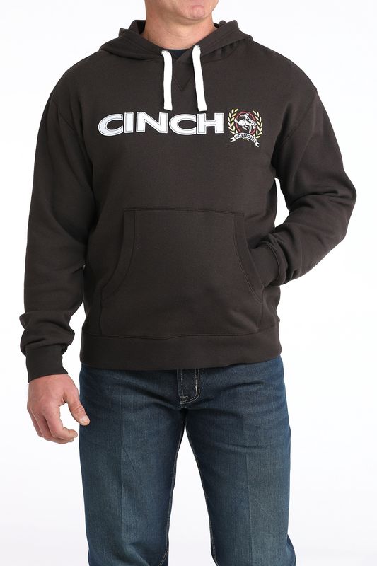 CINCH MEN'S LOGO HOODED SWEATSHIRT - BROWN